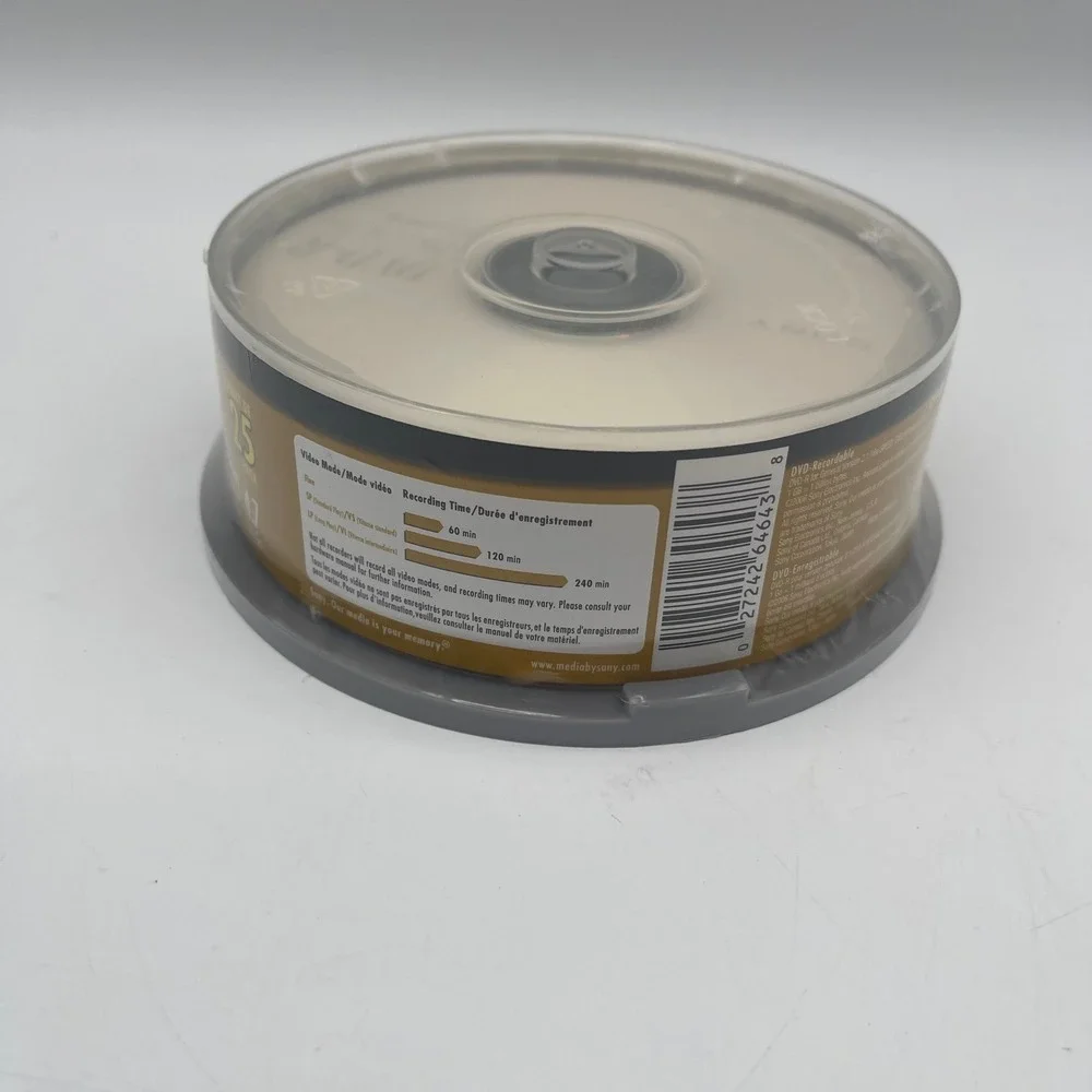 Sony DVD-R 4.7GB 120min 1x-16x AccuCORE‎ Recordable Media 25 Pack Spindle NEW